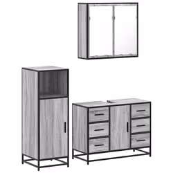 VidaXL 3300963, Gris, Chêne, Métal, Bois, 60 kg, 800 mm, 330 mm, 600 mm