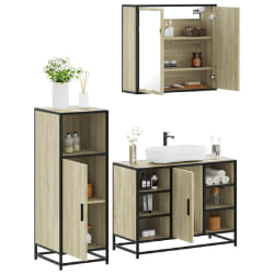 vidaXL Ensemble de meubles de salle de bain 3 pcs - Chêne Sonoma
