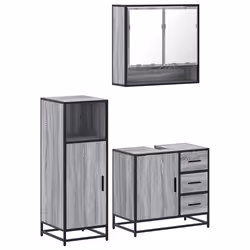 VidaXL 3300988, Gris, Chêne, Métal, Bois, 60 kg, 650 mm, 330 mm, 600 mm