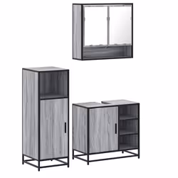VidaXL 3300998, Gris, Chêne, Métal, Bois, 60 kg, 650 mm, 330 mm, 600 mm