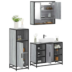 vidaXL Ensemble de meubles de salle de bain 3 pcs Sonoma gris
