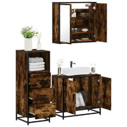 vidaXL Ensemble de meubles de salle de bain - Chêne fumé