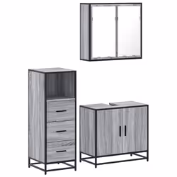 VidaXL 3301008, Gris, Chêne, Métal, Bois, 60 kg, 650 mm, 330 mm, 600 mm