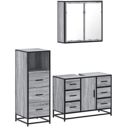 Vidaxl - Ensemble de meubles de salle de bain 3 pcs Sonoma gris