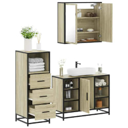 VidaXL Ensemble meuble salle de bain 3 pcs - Chêne Sonoma