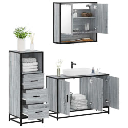 vidaXL Ensemble de meubles de salle de bain 3 pcs Sonoma gris