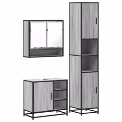 VidaXL 3301118, Gris, Chêne, Métal, Bois, 60 kg, 650 mm, 330 mm, 600 mm