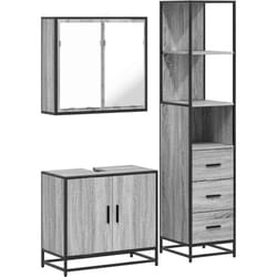 Vidaxl - Ensemble de meubles de salle de bain 3 pcs Sonoma gris