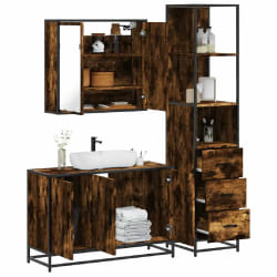 vidaXL Ensemble de meubles de salle de bain 3 pcs Chêne fumé
