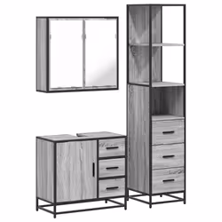 VidaXL 3301138, Gris, Chêne, Métal, Bois, 60 kg, 650 mm, 330 mm, 600 mm