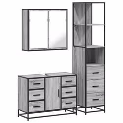 VidaXL 3301143, Gris, Chêne, Métal, Bois, 60 kg, 800 mm, 330 mm, 600 mm