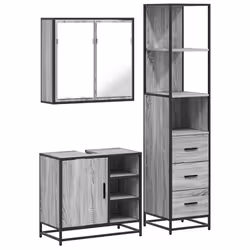 VidaXL 3301148, Gris, Chêne, Métal, Bois, 60 kg, 650 mm, 330 mm, 600 mm