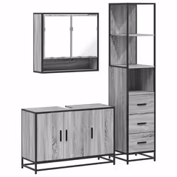 VidaXL 3301163, Gris, Chêne, Métal, Bois, 60 kg, 900 mm, 330 mm, 600 mm
