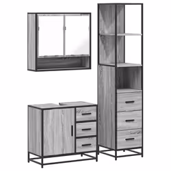 VidaXL 3301168, Gris, Chêne, Métal, Bois, 60 kg, 650 mm, 330 mm, 600 mm