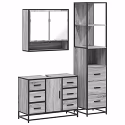 VidaXL 3301173, Gris, Chêne, Métal, Bois, 60 kg, 800 mm, 330 mm, 600 mm