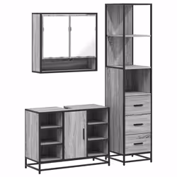 VidaXL 3301183, Gris, Chêne, Métal, Bois, 60 kg, 800 mm, 330 mm, 600 mm