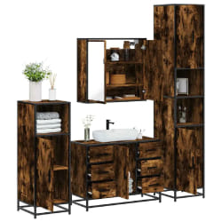 vidaXL Meubles Salle de Bain Chêne Fumé