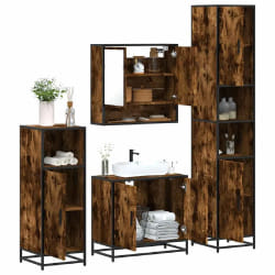 vidaXL Ensemble meubles salle de bain 4 pcs chêne fumé bois ingénierie
