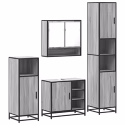 VidaXL 3301238, Gris, Chêne, Métal, Bois, 60 kg, 650 mm, 330 mm, 600 mm