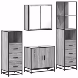 VidaXL 3301248, Gris, Chêne, Métal, Bois, 60 kg, 650 mm, 330 mm, 600 mm