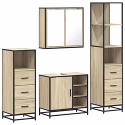 VidaXL 3301266, Chêne, Métal, Bois, 60 kg, 650 mm, 330 mm, 600 mm