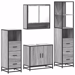 VidaXL 3301278, Gris, Chêne, Métal, Bois, 60 kg, 650 mm, 330 mm, 600 mm