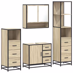 VidaXL 3301286, Chêne, Métal, Bois, 60 kg, 650 mm, 330 mm, 600 mm