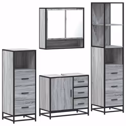 VidaXL 3301288, Gris, Chêne, Métal, Bois, 60 kg, 650 mm, 330 mm, 600 mm