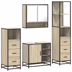 VidaXL 3301296, Chêne, Métal, Bois, 60 kg, 650 mm, 330 mm, 600 mm