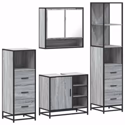 VidaXL 3301298, Gris, Chêne, Métal, Bois, 60 kg, 650 mm, 330 mm, 600 mm