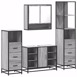 VidaXL 3301303, Gris, Chêne, Métal, Bois, 60 kg, 800 mm, 330 mm, 600 mm