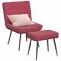 vidaXL Chaise de relaxation avec tabouret Bordeaux Velours