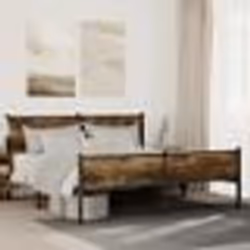 vidaXL Cadre de lit en métal sans matelas chêne fumé 160x200 cm 3301386