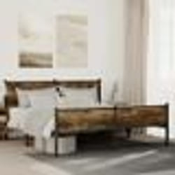 vidaXL Cadre de lit en métal sans matelas chêne fumé 160x200 cm 3301386