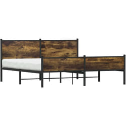 Cadre De Lit En Métal Sans Matelas Chêne Fumé 180x200 Cm - Vidaxl