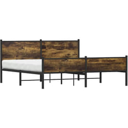 Cadre De Lit En Métal Sans Matelas Chêne Fumé 183x213 Cm Vidaxl