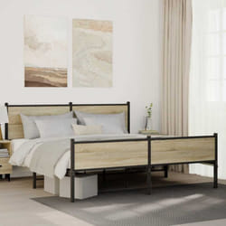 Vidaxl - Cadre De Lit En Métal Sans Matelas Chêne Sonoma 180x200 Cm