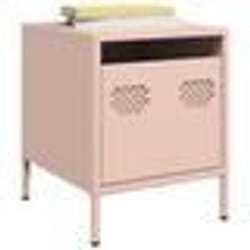 vidaXL Table de chevet rose 35x39x43,5 cm acier