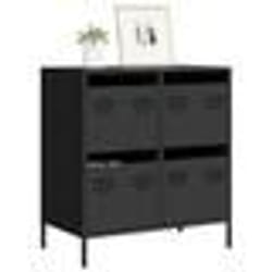 vidaXL Buffet noir 68x39x735 cm acier laminé à froid meuble de rangement meuble de rangement de cuisine meuble de 851256