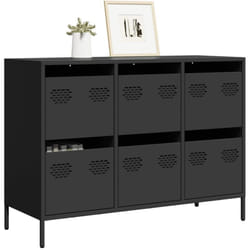 Vidaxl - Buffet noir 101,5x39x73,5 cm acier laminé à froid