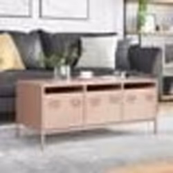 vidaXL Table basse rose 101,5x50x43,5 cm acier laminé à froid