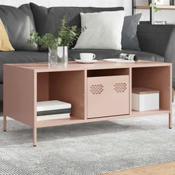vidaXL Table basse rose 101,5x50x43,5 cm acier laminé à froid