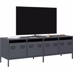 Ce meuble TV robuste de style industriel constitue un supplément intemporel à votre salon ou à votre chambre à coucher. Matér ...