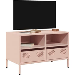 vidaXL Meuble TV rose 68x39x43,5 cm acier laminé à froid