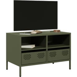 Vidaxl - Meuble tv vert olive 68x39x43,5 cm acier laminé à froid