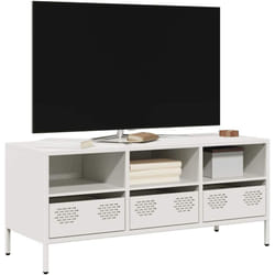 Meuble Tv Blanc 101,5x39x43,5 Cm Acier Laminé À Froid - Vidaxl