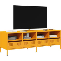 Vidaxl - Meuble tv jaune moutarde 135x39x43,5 cm acier laminé à froid