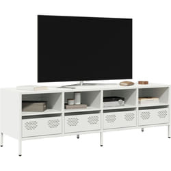 Vidaxl Meuble Tv Blanc 135x39x43,5 Cm Acier Laminé À Froid