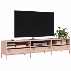Ce meuble TV robuste de style industriel constitue un supplément intemporel à votre salon ou à votre chambre à coucher. Matér ...