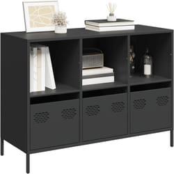 Vidaxl - Buffet noir 101,5x39x73,5 cm acier laminé à froid